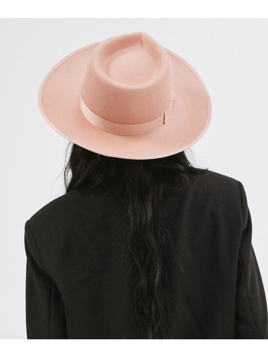 Gigi Pip Monroe Rancher Wool Fedora Dusty Pink Hat XS 55 Boho Western Cowgirl main image 5